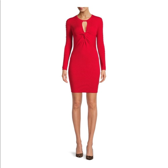 Keyhole Twist Front Sweater Dress for Women - Picture 3 of 5